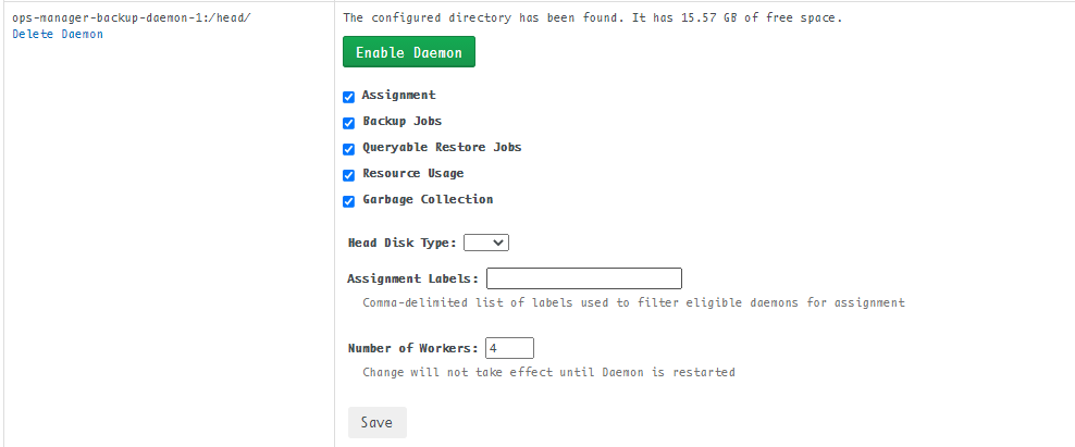 MongoDB Ops Manager Enable Backup Daemons